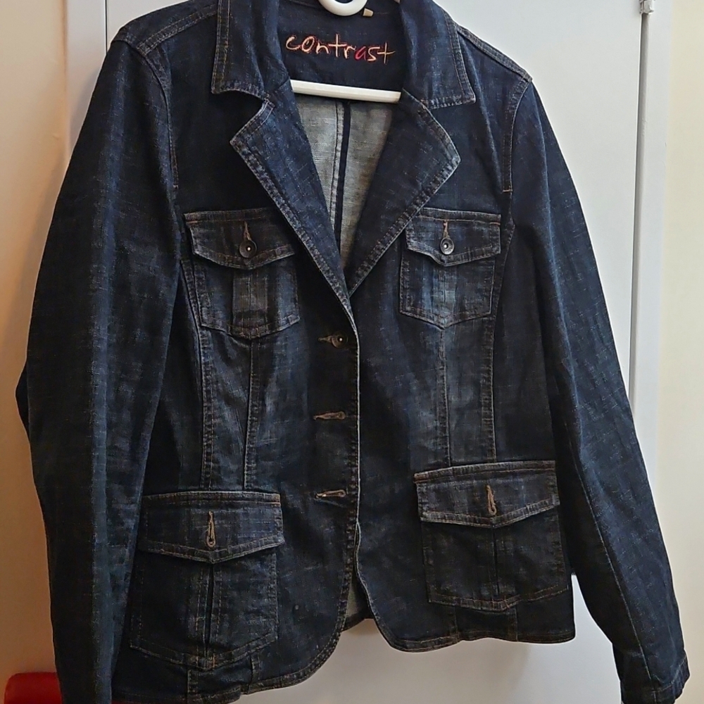 Contrast Denim Jean Jacket